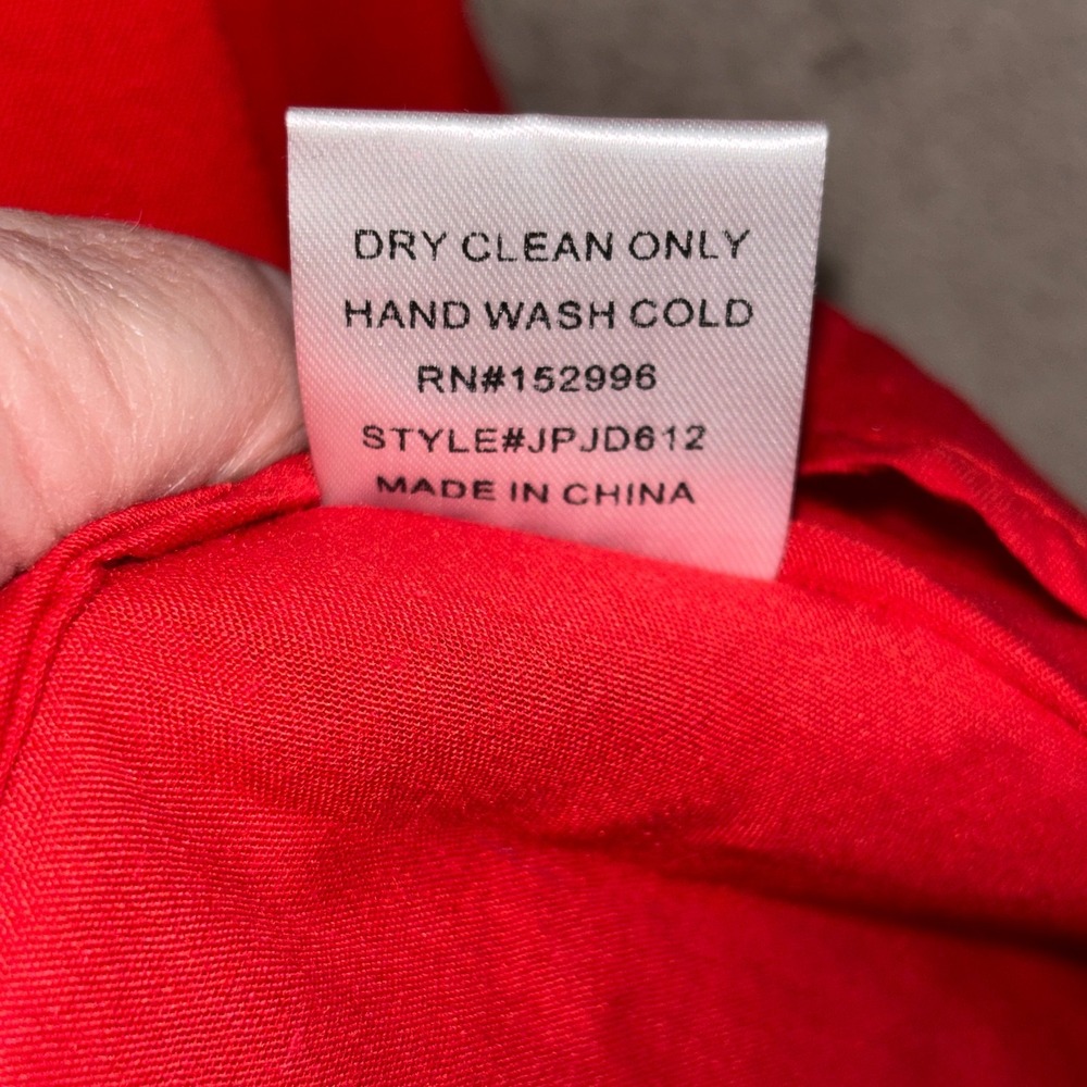 Tulip B Fit Flare Dress Womens Medium Red Bow Neck Short Sleeve NWT - Picture 7 of 12